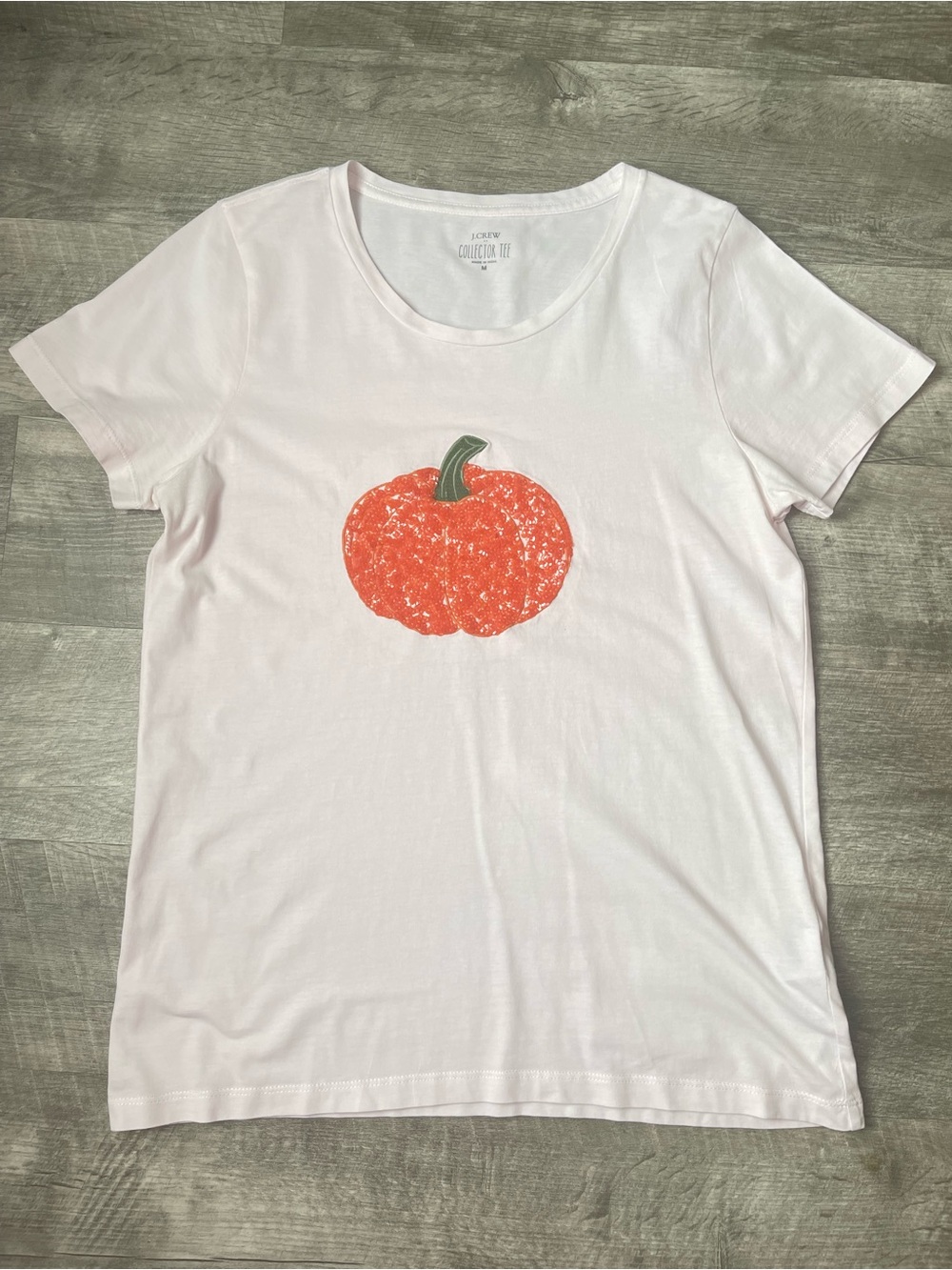 J.CREW Sequin pumpkin graphic tee